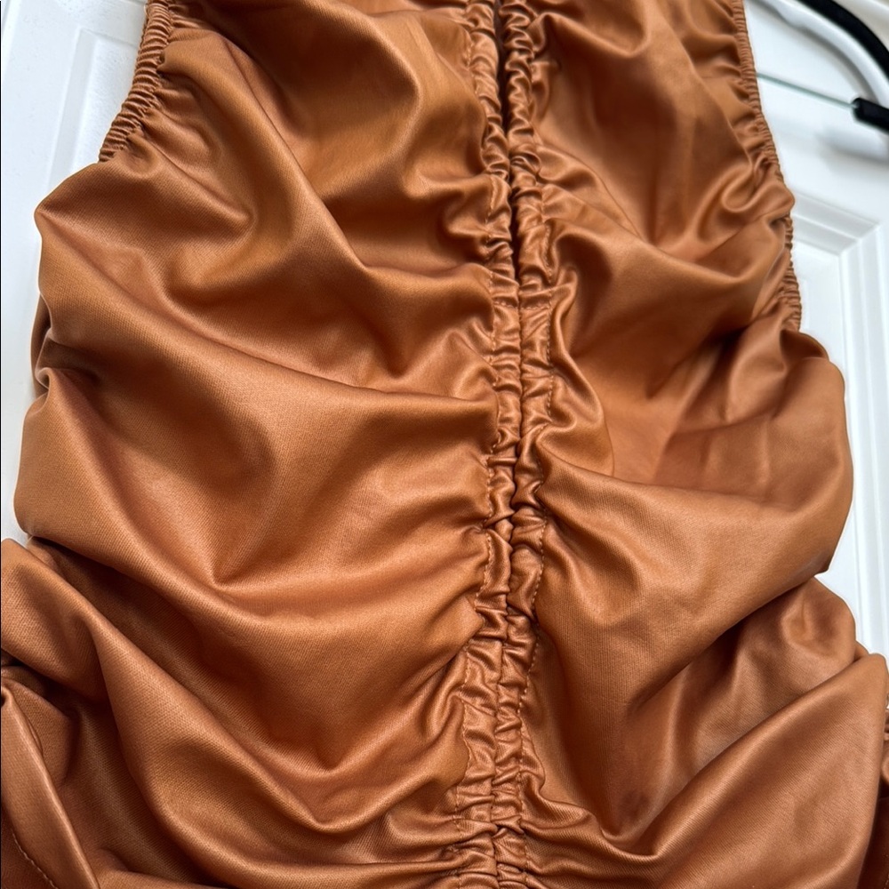 Free People Ruched bronze Sleeveless Top - Picture 2 of 6